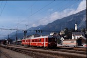 RhB BDt   (24.09.1989, Samedan, mit ABe4/4 503, info:Fahrzeug ist leicht unscharf)