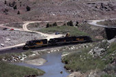 DRGW SD40T-2 5386 (06.06.1996, Kyune, UT,  5386+53xx+5389)